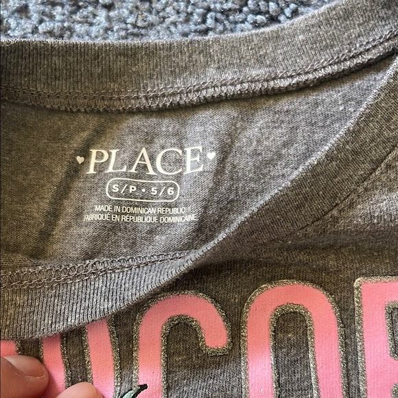 Place Gray and Pink Unicorn Queen Short Sleeve Tee - Picture 2 of 3